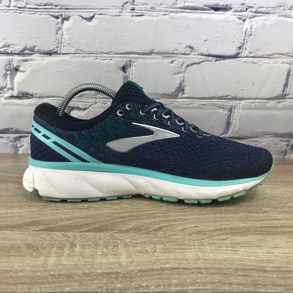 Brooks Ghost 11 Blue Running Shoes Wide Fit - Picture 5 of 10
